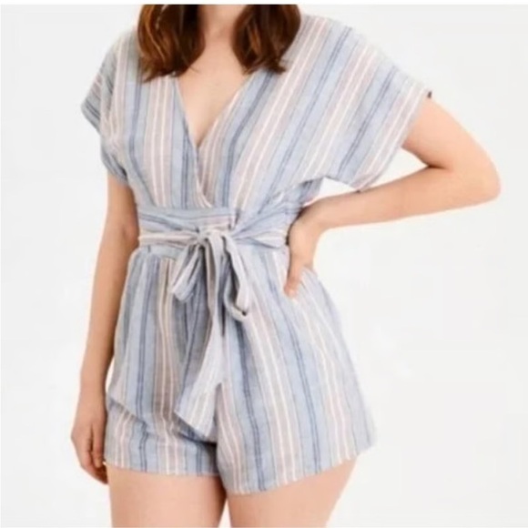 American Eagle Outfitters Pants - American Eagle Striped Kimono Sleeve Romper